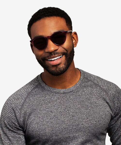 Deja Vu Cassis PlastiqueSoleil de Lunette de vue pour Hommes d'EyeBuyDirect