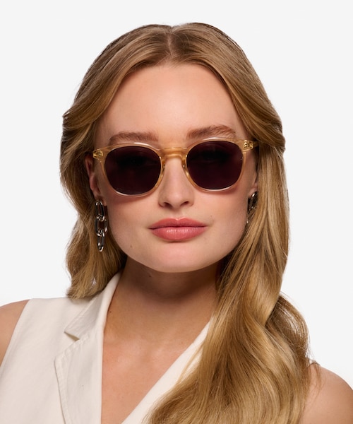 Safari Clear Melon AcetateSunglass Frames for Women from EyeBuyDirect