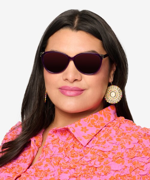 Lima Violet AcétateSoleil de Lunette de vue pour Femmes d'EyeBuyDirect