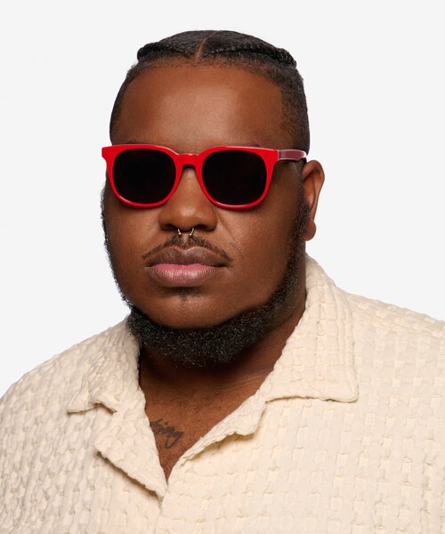 1776 Red & Navy AcetateSunglass Frames for Men from EyeBuyDirect