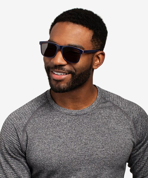 Proud Navy & Red AcetateSunglass Frames for Men from EyeBuyDirect