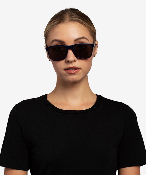 Proud Navy & Red AcetateSunglass Frames for Women from EyeBuyDirect