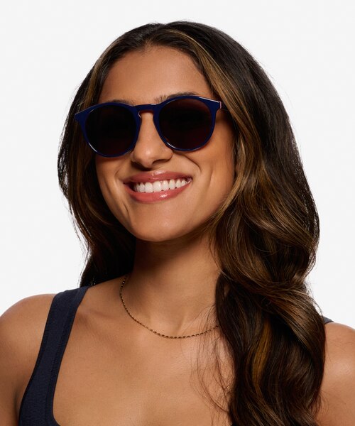 Monument Navy & Red AcétateSoleil de Lunette de vue pour Femmes d'EyeBuyDirect