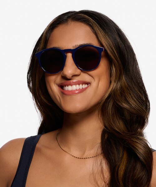 Monument Navy & Red AcetateSunglass Frames for Women from EyeBuyDirect