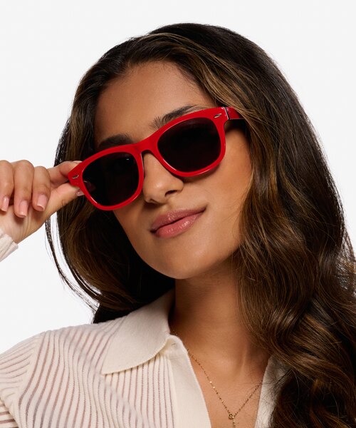 Parade Red & Navy AcetateSunglass Frames for Women from EyeBuyDirect