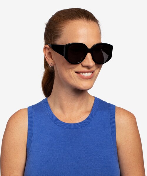 Bianca Noir AcétateSoleil de Lunette de vue pour Femmes d'EyeBuyDirect