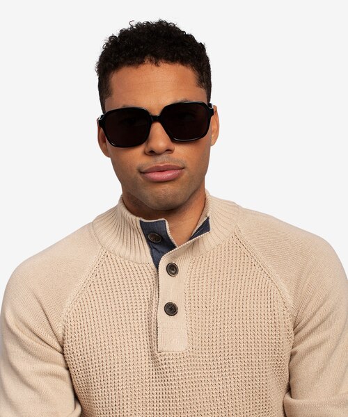 Marlon Black AcetateSunglass Frames for Men from EyeBuyDirect