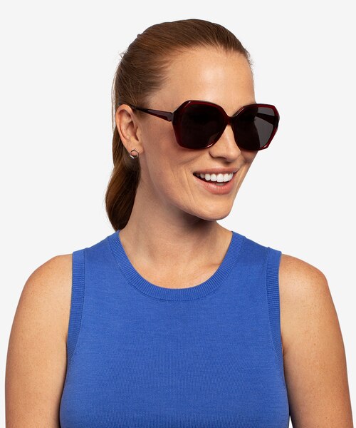 Isabella Burgundy AcetateSunglass Frames for Women from EyeBuyDirect