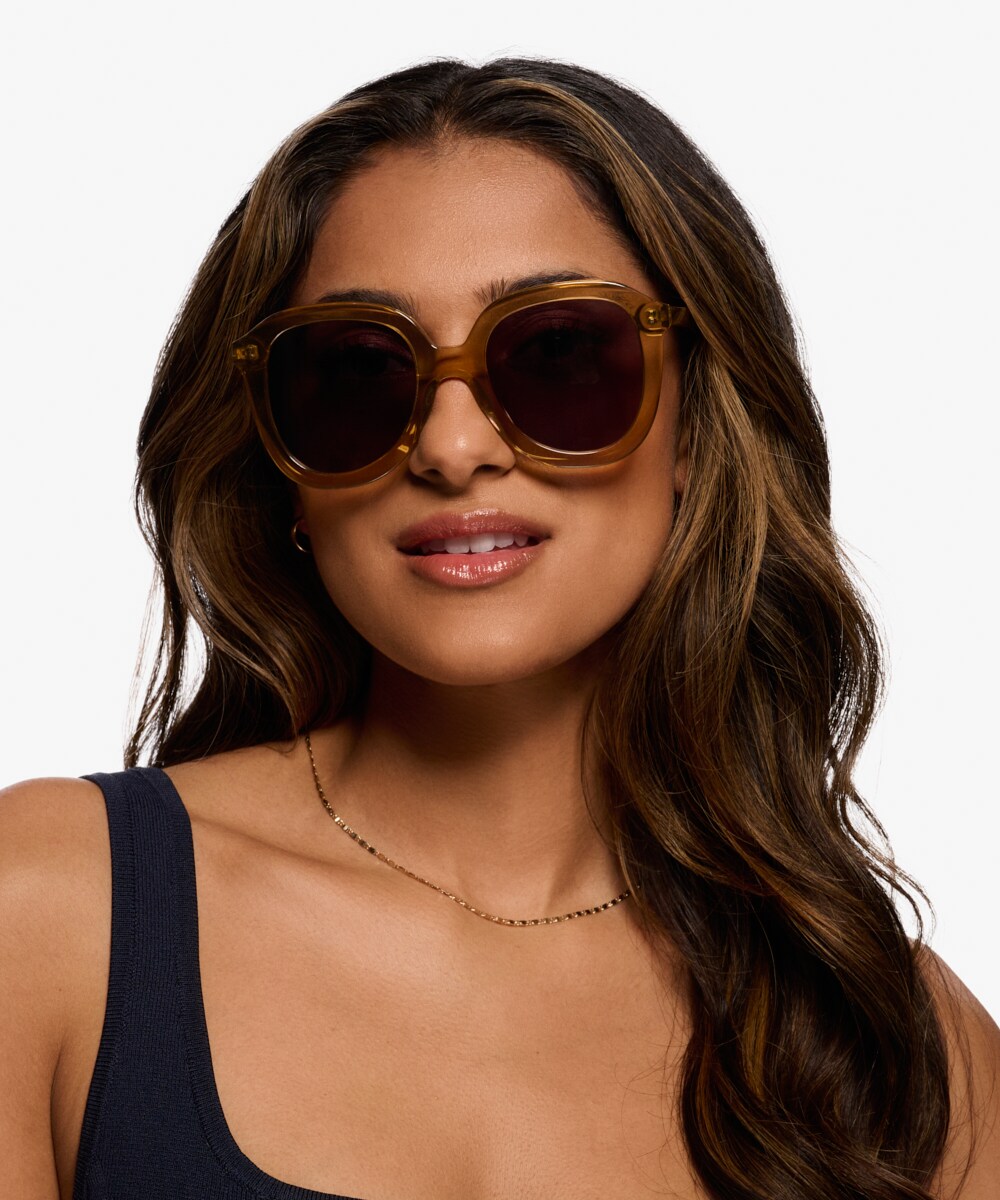 ワインレッド系 　RODENSTOCK　vio Lady-line　サングラス Wendy - Square Burgundy Frame Sunglasses For Women | Eyebuydirect