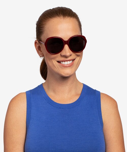 Sheila Burgundy AcetateSunglass Frames for Women from EyeBuyDirect
