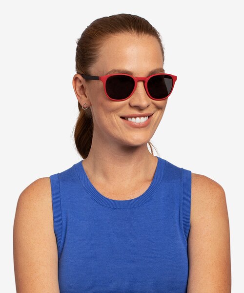 Dune Crimson & Warm Tortoise Eco-friendlySunglass Frames for Women from EyeBuyDirect