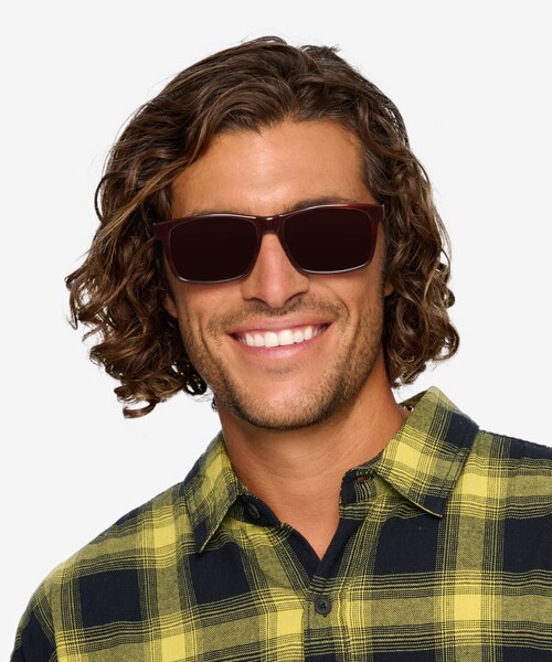 Sun Sydney Brown Striped AcetateSunglass Frames for Men from EyeBuyDirect