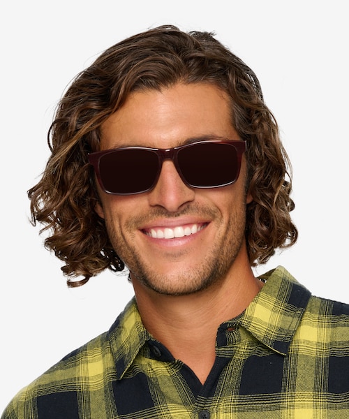 Sun Sydney Brown Striped AcetateSunglass Frames for Men from EyeBuyDirect