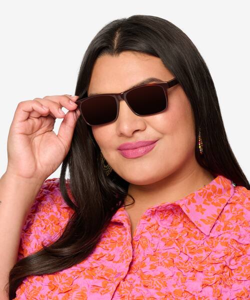 Brown Striped Sun Sydney -  Acetate Sunglasses