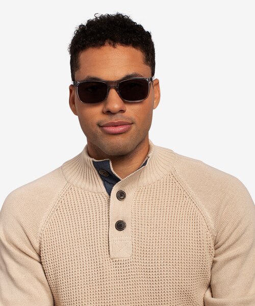 Silvio Clear Gray AcetateSunglass Frames for Men from EyeBuyDirect