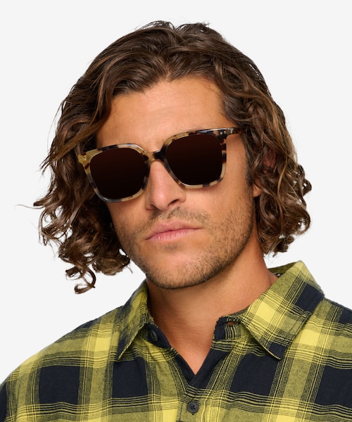 Parasol Light Tortoise AcetateSunglass Frames for Men from EyeBuyDirect