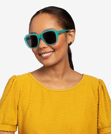 Turquoise Blue Azalea -  Acetate Sunglasses