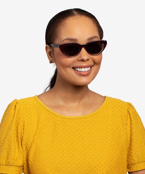 Palm Beach Clear Burgundy AcetateSunglass Frames for Women from EyeBuyDirect