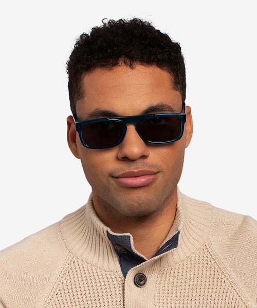 Grayton Clear Blue AcetateSunglass Frames for Men from EyeBuyDirect