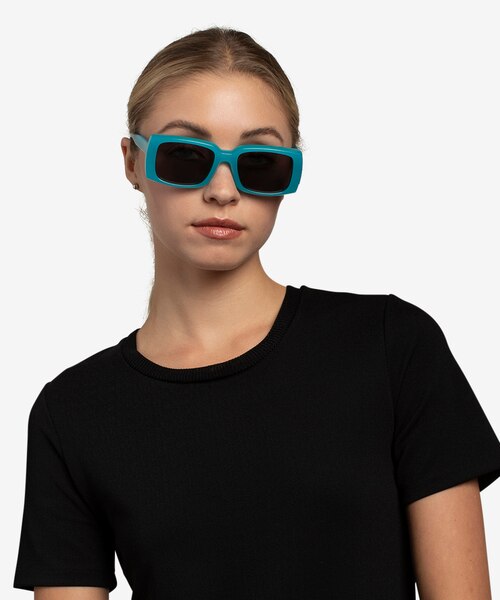 Impression Aqua AcetateSunglass Frames for Women from EyeBuyDirect