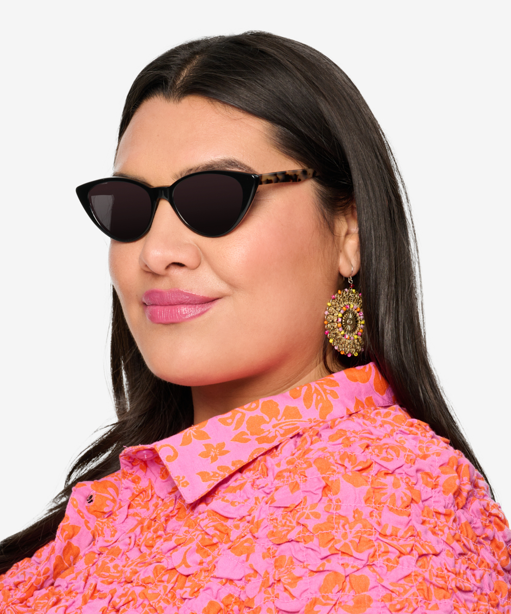Jolie Cat Eye Black Frame Sunglasses For Women Eyebuydirect Canada