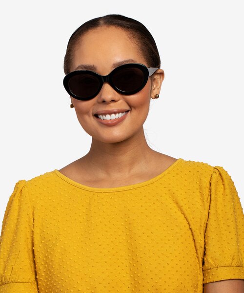 Alexandra Black Zebra AcetateSunglass Frames for Women from EyeBuyDirect