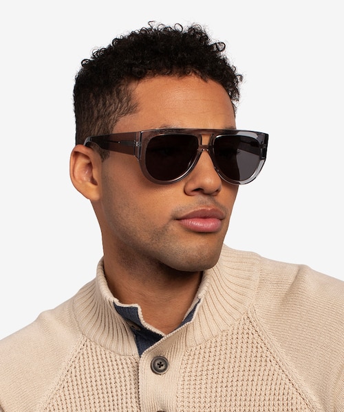 Southwest Clear Gray AcetateSunglass Frames for Men from EyeBuyDirect