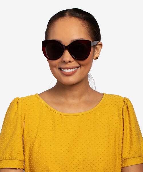 June Burgundy AcetateSunglass Frames for Women from EyeBuyDirect