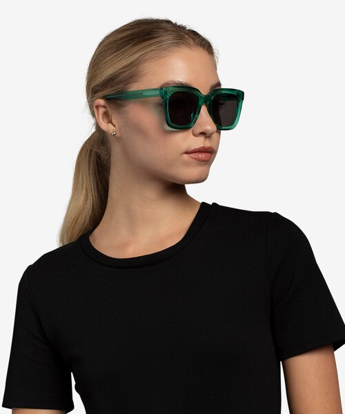 Los Angeles Clear Green AcetateSunglass Frames for Women from EyeBuyDirect