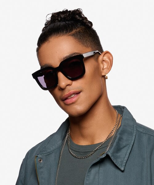 Los Angeles Black AcetateSunglass Frames for Men from EyeBuyDirect