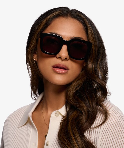 Los Angeles Black AcetateSunglass Frames for Women from EyeBuyDirect