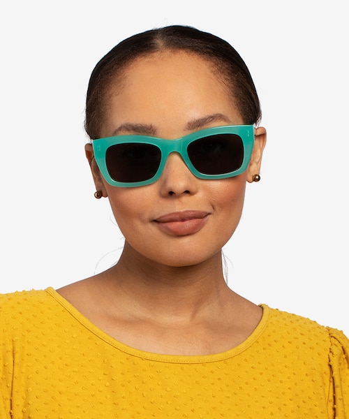 Because Turquoise AcetateSunglass Frames for Women from EyeBuyDirect