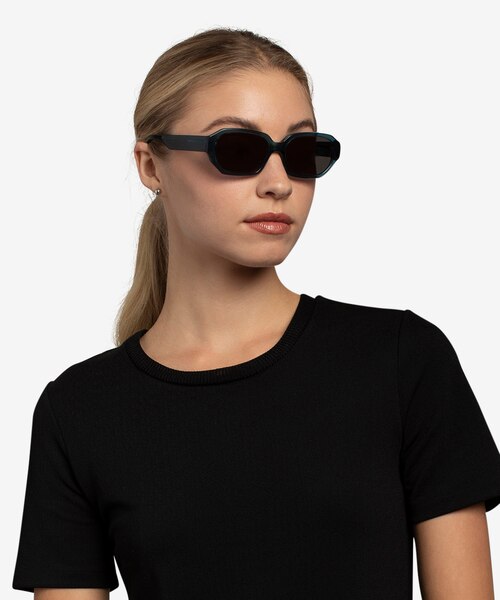 Claudel Teal AcetateSunglass Frames for Women from EyeBuyDirect