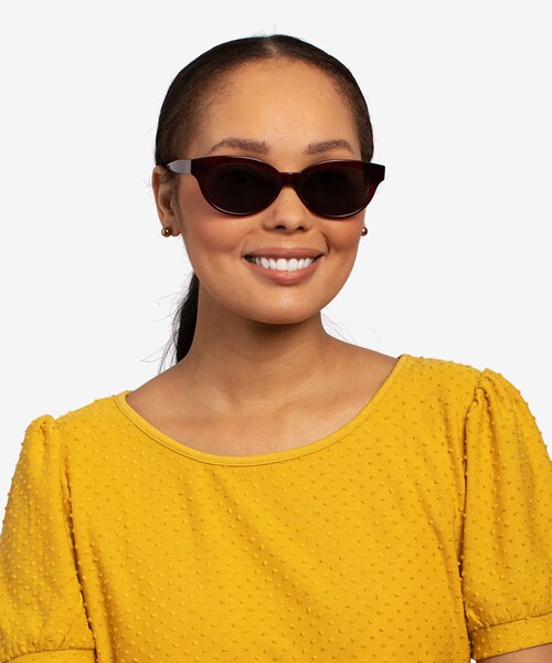 Vacation Clear Burgundy AcetateSunglass Frames for Women from EyeBuyDirect