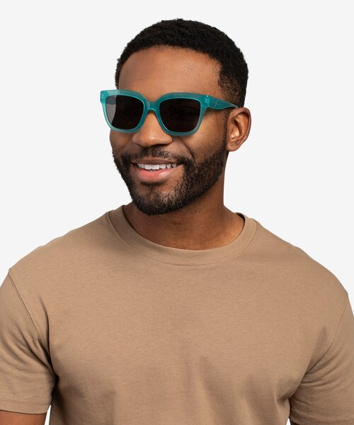 Itinerary Turquoise AcetateSunglass Frames for Men from EyeBuyDirect