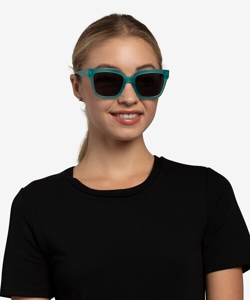 Itinerary Turquoise AcetateSunglass Frames for Women from EyeBuyDirect