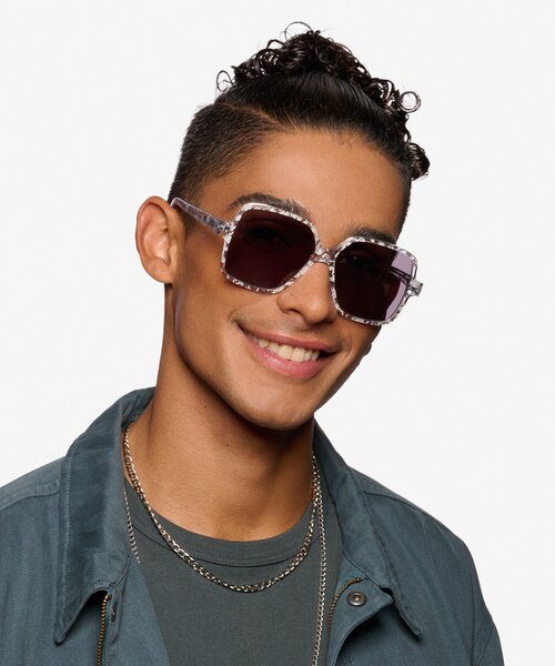 Town Clear Silver AcetateSunglass Frames for Men from EyeBuyDirect