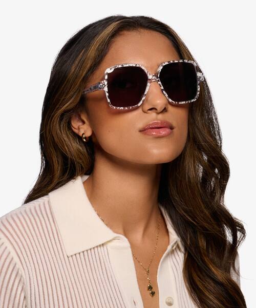 Clear Silver Town -  Acetate Sunglasses
