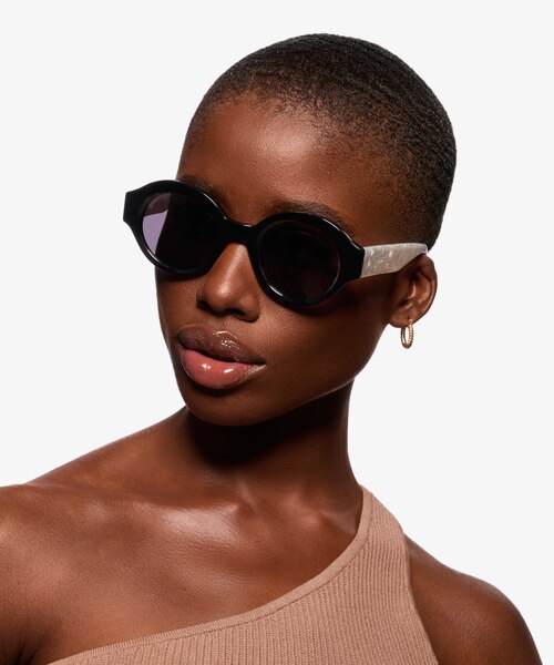 Supernova Black White AcetateSunglass Frames for Women from EyeBuyDirect