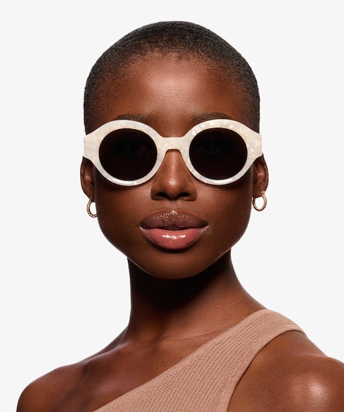 Supernova White Burgundy AcetateSunglass Frames for Women from EyeBuyDirect