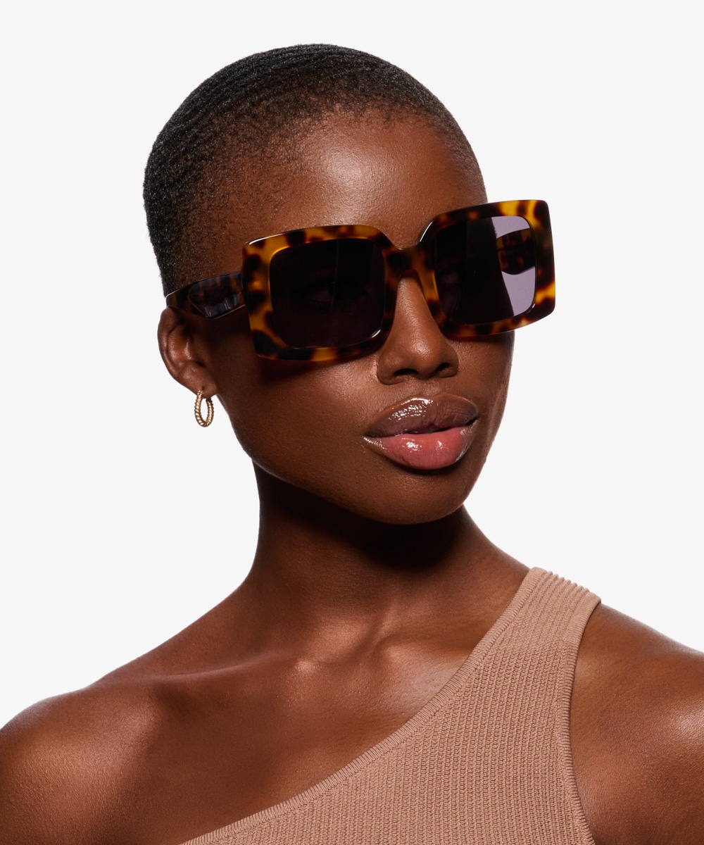 Oversized square sale tortoise sunglasses