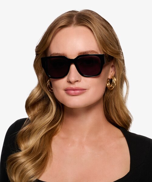 Selene Black Floral AcetateSunglass Frames for Women from EyeBuyDirect