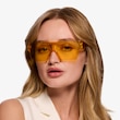 Striata Clear Yellow PlasticSunglass Frames for Women from EyeBuyDirect