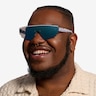 Cybernetic Blue Floral AcetateSunglass Frames for Men from EyeBuyDirect