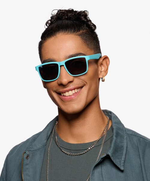 Uplift Aqua Gray PlasticSunglass Frames for Men from EyeBuyDirect