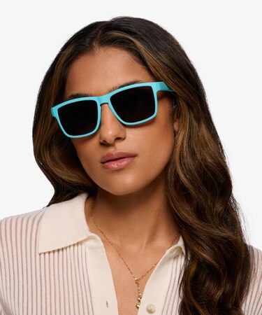 Aqua Gray Uplift -  Plastic Sunglasses