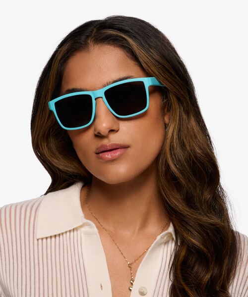 Uplift Aqua Gray PlasticSunglass Frames for Women from EyeBuyDirect