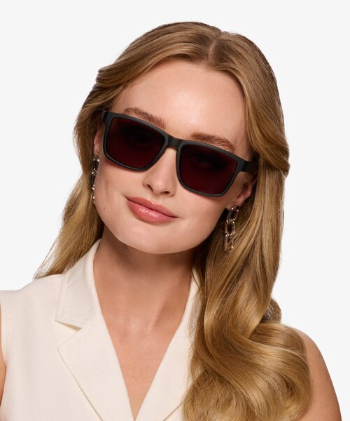 Row Black Brown PlasticSunglass Frames for Women from EyeBuyDirect
