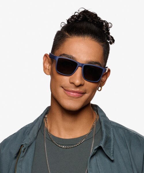 Tide Navy Gray PlasticSunglass Frames for Men from EyeBuyDirect