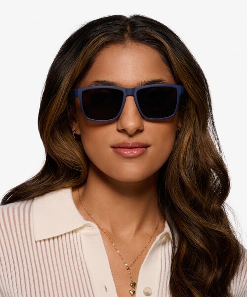 Tide Navy Gray PlasticSunglass Frames for Women from EyeBuyDirect